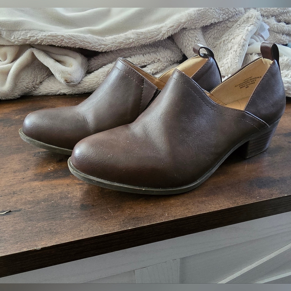 torrid Dark Brown Low Heel Ankle Booties
